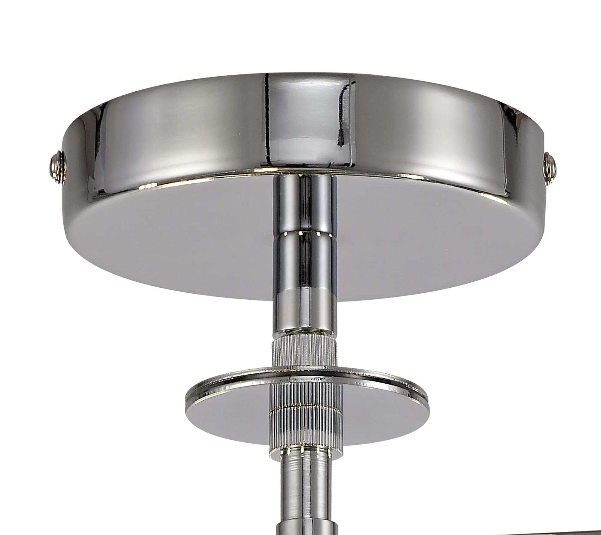 Baymont 50cm, Semi Flush 5 Light Polished Chrome, Silver Leaf, Frosted Diffuser DK0812  Deco Baymont CH SL